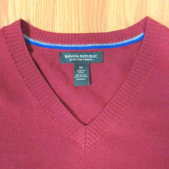 BANANA REPUBLIC Mens 100% MERINO WOOL V-NECK S - Picture 2 of 4